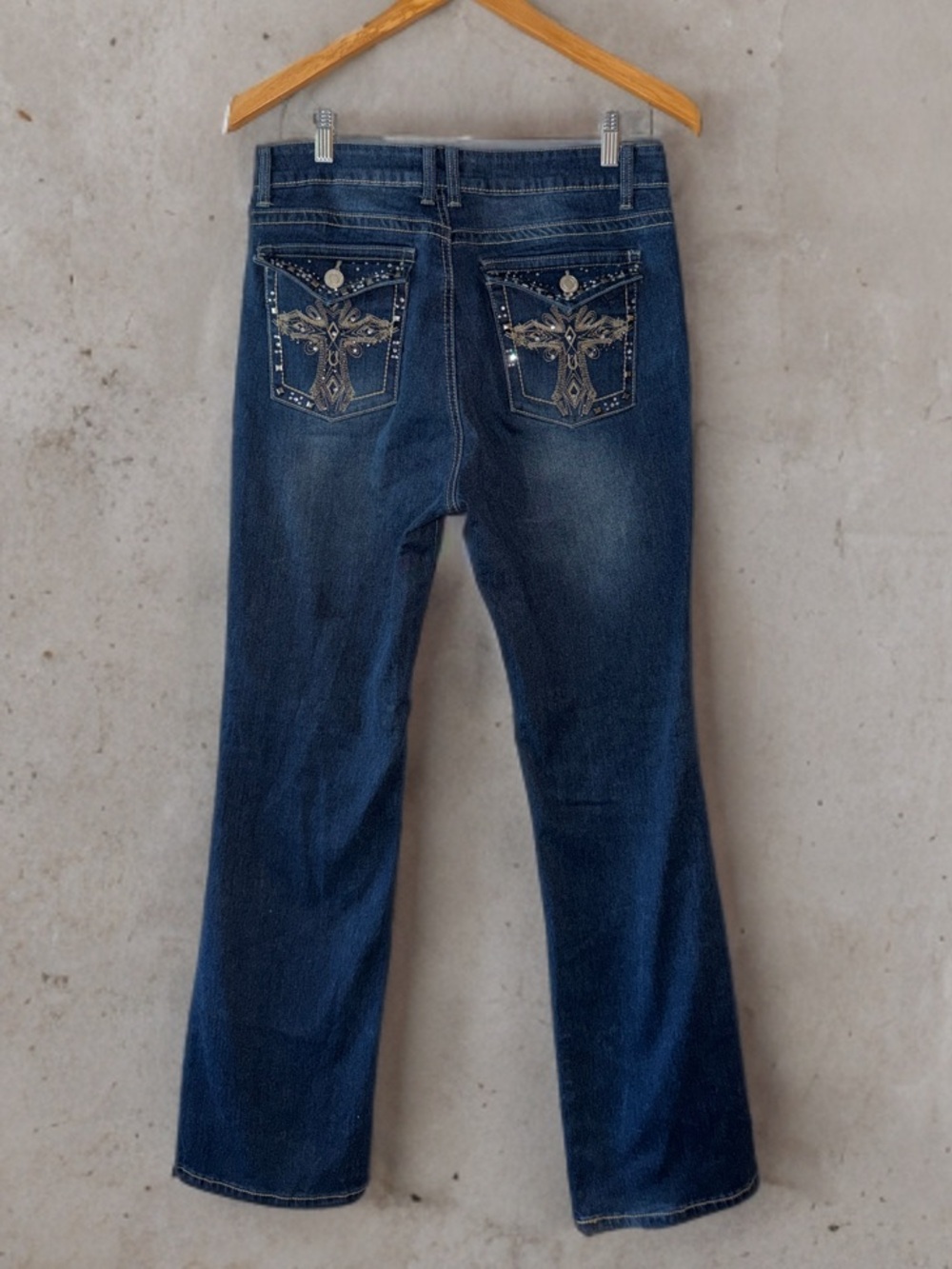 Elite Jeans Y2K Embellished Cross Pocket Bootcut Jeans Women’s 11/30 Western